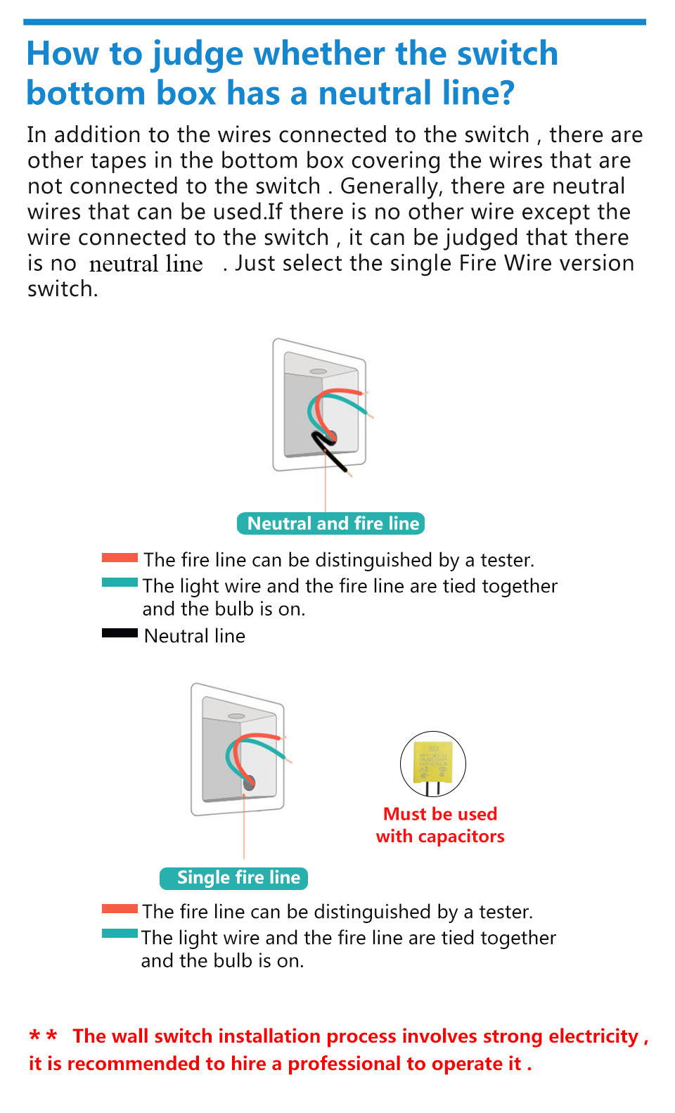 How to Wiring Smart light Switch? Neutral line and Fire Line Choices ...