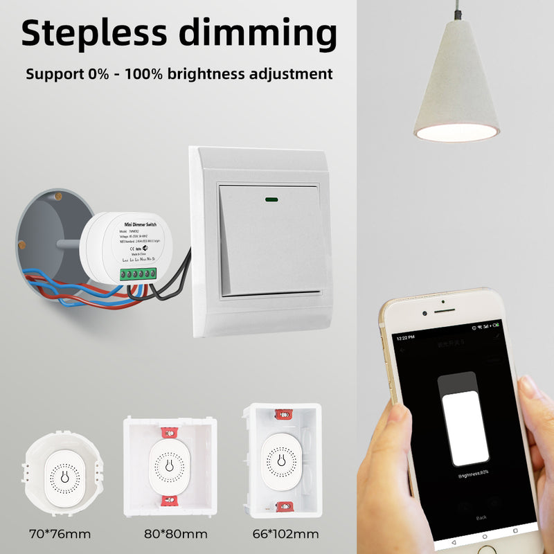 SMATRUL WiFi Dimmer Light Switch, Mini Light Relay Module with Timer APP Remote Control Voice Control