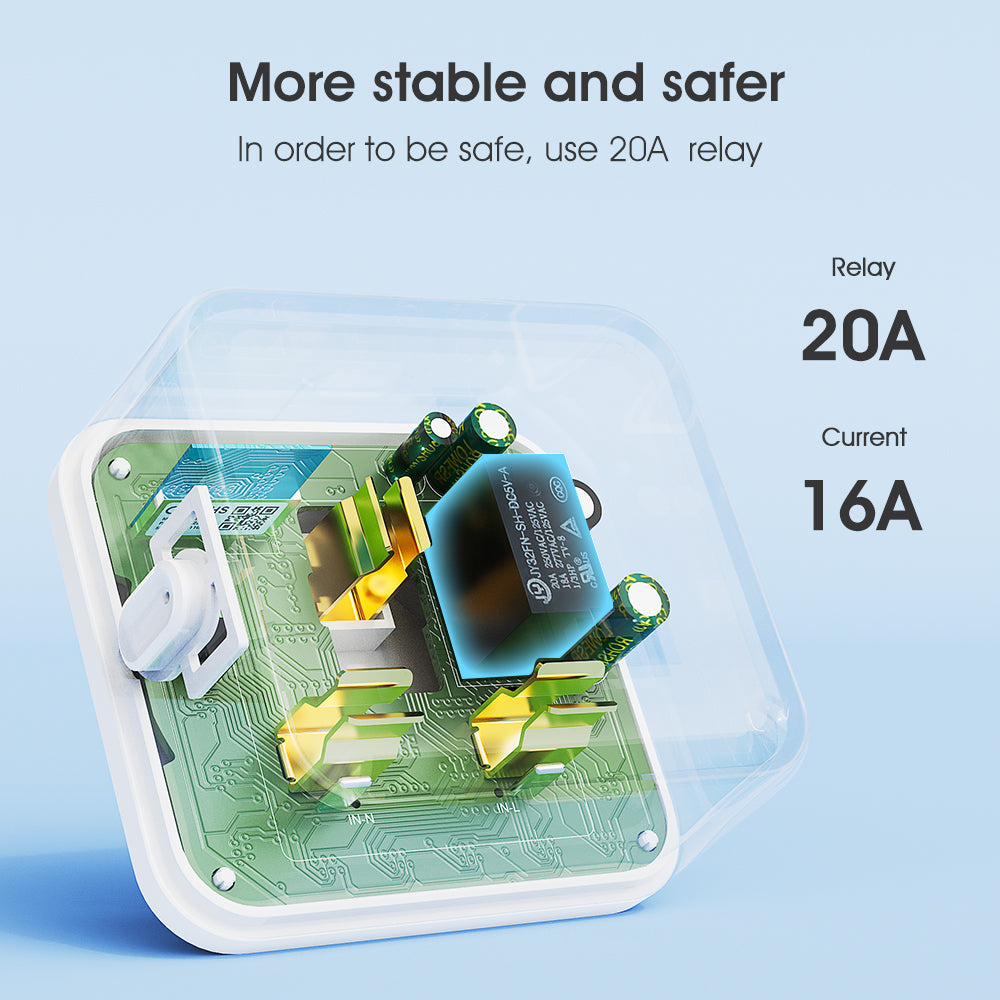 SMATRUL WIFI 433 Universal 20A 3500W Smart Socket With Power Monitor Home Smart Power Outlet
