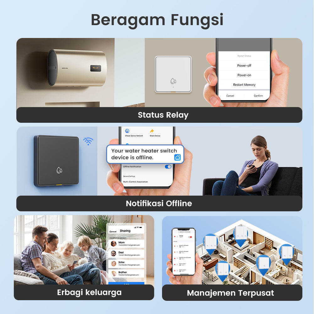 SMATRUL 20A WiFi RF433 Switch For Water Heater Tuya Smart Home 4000W Timing Countdown Wireless Wall Switch APP Voice Control With Alexa Google Home