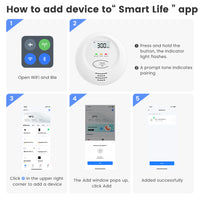 SMATRUL Tuya WiFi Smart Carbon Monoxide Alarm, CO Leak Detector for Kitchen Home Security, App Remote Alert & Voice Warning