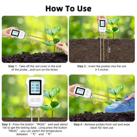 LCD Display Backlight 3 in 1 Garden Flowers Sensor Plants Acidity Humidity Detector PH Meter Soil Moisture Tester