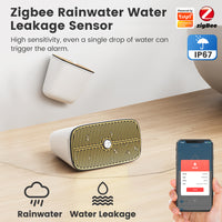 SMATRUL Tuya Smart Home ZigBee Rainwater Leakage Sensor Rain Water Leak Detector Flooding IP67 Outdoor Waterproof App Control Security Alarm Wireless
