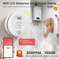 SMATRUL Tuya WiFi Smart Carbon Monoxide Alarm, CO Leak Detector for Kitchen Home Security, App Remote Alert & Voice Warning