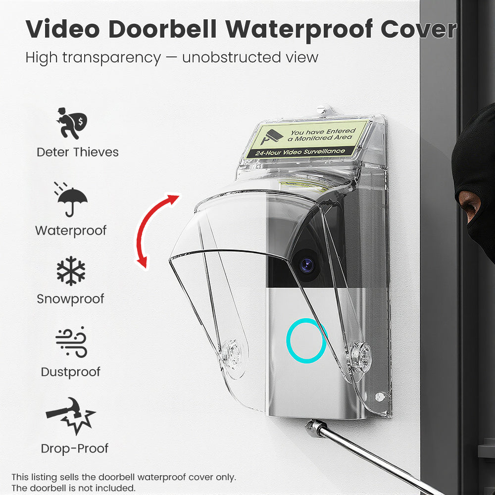SMATRUL Video Door bell Rain Waterproof Cover Outdoor Rotatable design Anti theft reminder Compatible With Door Access