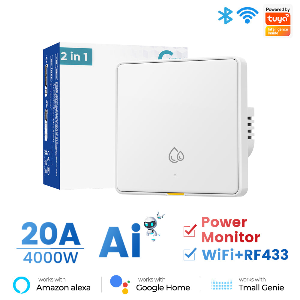 SMATRUL 20A WiFi RF433 Switch For Water Heater Tuya Smart Home 4000W Timing Countdown Wireless Wall Switch APP Voice Control With Alexa Google Home