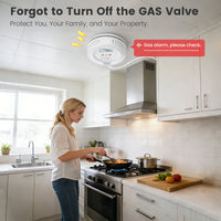 SMATRUL Tuya Smart WiFi Gas Leak Detector Natural Gas LPG Combustible Sensor with 100dB Alarm App Remote Notification Auto Valve Control