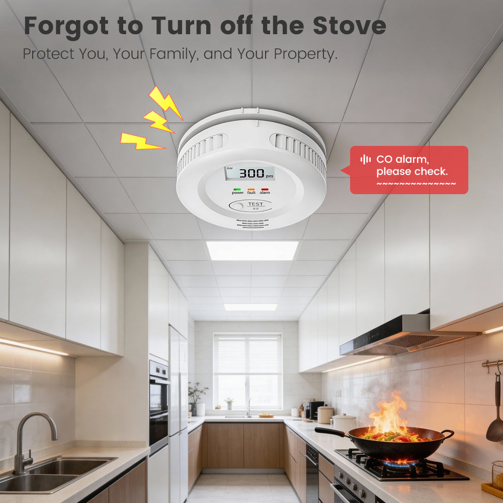 SMATRUL Tuya WiFi Smart Carbon Monoxide Alarm, CO Leak Detector for Kitchen Home Security, App Remote Alert & Voice Warning