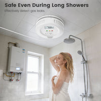 SMATRUL Tuya Smart WiFi Gas Leak Detector Natural Gas LPG Combustible Sensor with 100dB Alarm App Remote Notification Auto Valve Control