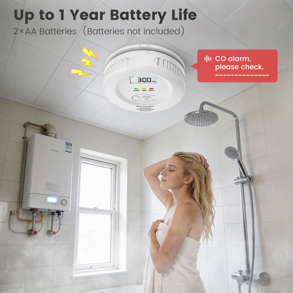 SMATRUL Tuya WiFi Smart Carbon Monoxide Alarm, CO Leak Detector for Kitchen Home Security, App Remote Alert & Voice Warning