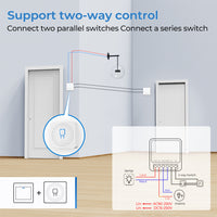 SMATRUL 16A Smart WiFi Relay Switch, 2-Way Relay Module Support DC/AC Power with Timer, Compatible with Alexa and Google Home