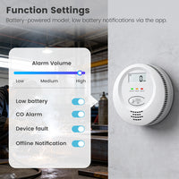 SMATRUL Tuya WiFi Smart Carbon Monoxide Alarm, CO Leak Detector for Kitchen Home Security, App Remote Alert & Voice Warning