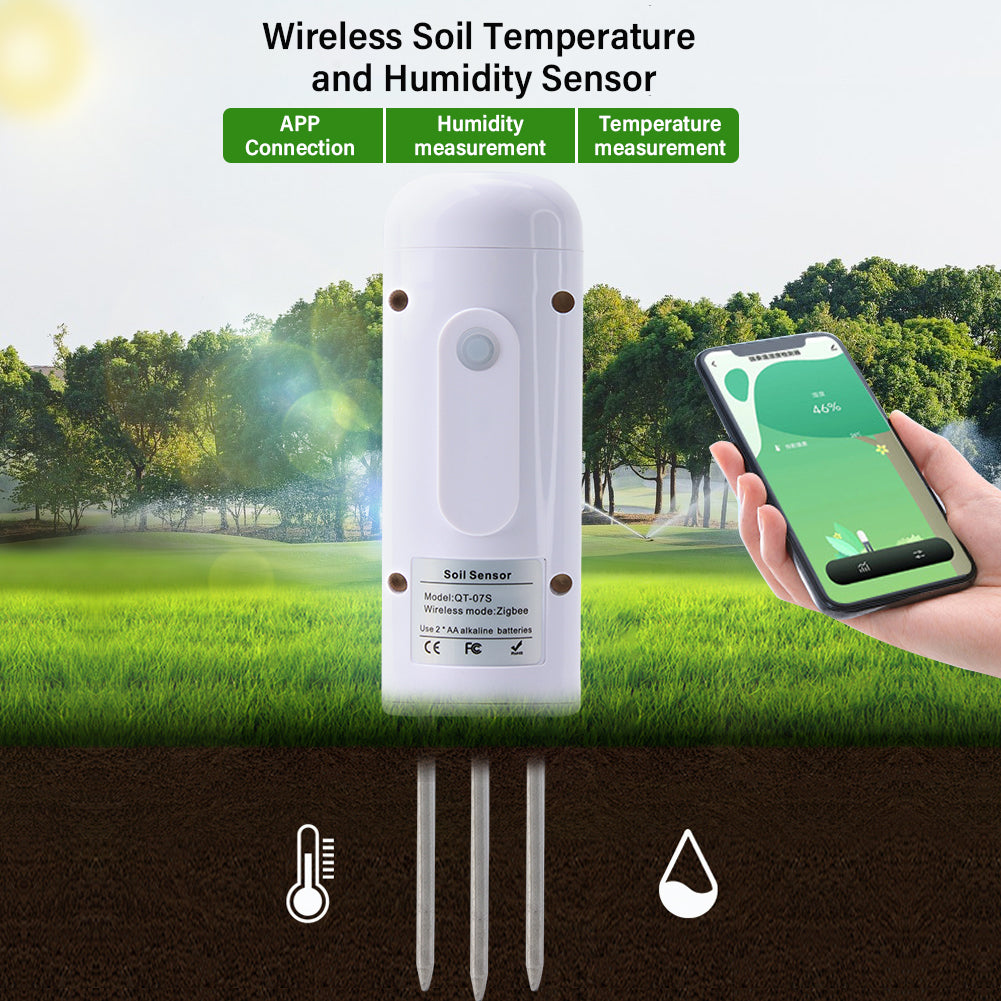 THE01840 Tuya Zigbee Wireless Soil Moisture Meter Temperature Humidity  Tester IP67 Waterproof Detector for Garden Planting - Temperature Humidity  Tester Wholesale