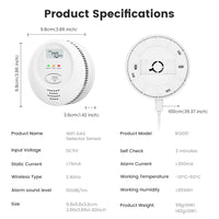 SMATRUL Tuya Smart WiFi Gas Leak Detector Natural Gas LPG Combustible Sensor with 100dB Alarm App Remote Notification Auto Valve Control