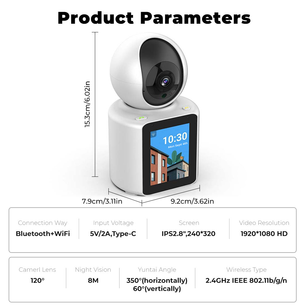 1080P HD Cctv Ai Two-Way Visual Surveillance Video Intercom Call Smart WIFI Baby Monitor Camera Wireless