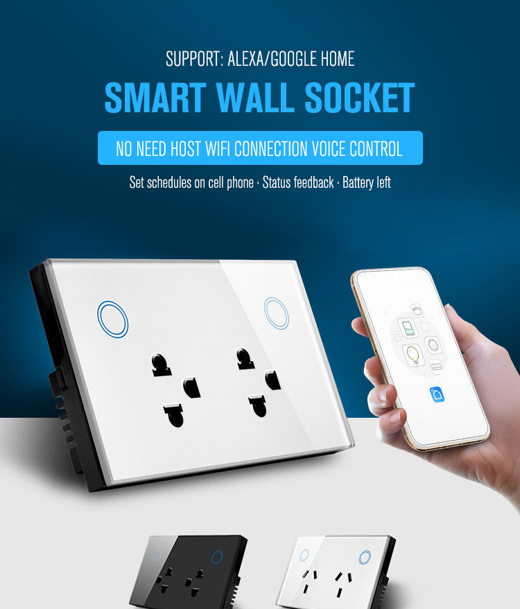 Smart life Tuya US Outlet Wall Socket Power Monitor Glass Timing Touch Smart Zigbee/WIFI Socket For Google Alexa