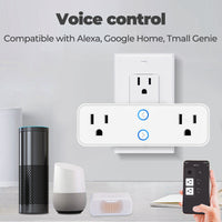 Smart life Us Plug Outlet with Extender Shelf Wall Adapter Wireless Remote Voice Control Timer Tuya Wifi Smart Socket