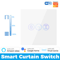 SMATRUL Smart WiFi Curtain Switch Motorized Roller Blinds Shutter Switch with APP Remote Control and Voice Control