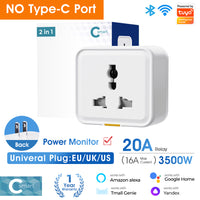 SMATRUL WIFI Universal 20A 3500W Smart Socket With Power Monitor Home Smart Power Outlet