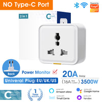 SMATRUL WIFI Universal 20A 3500W Smart Socket With Power Monitor Home Smart Power Outlet