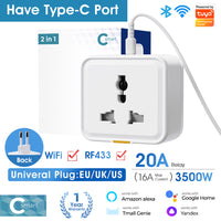 SMATRUL WIFI 433 Universal 20A 3500W Smart Socket With Power Monitor Home Smart Power Outlet