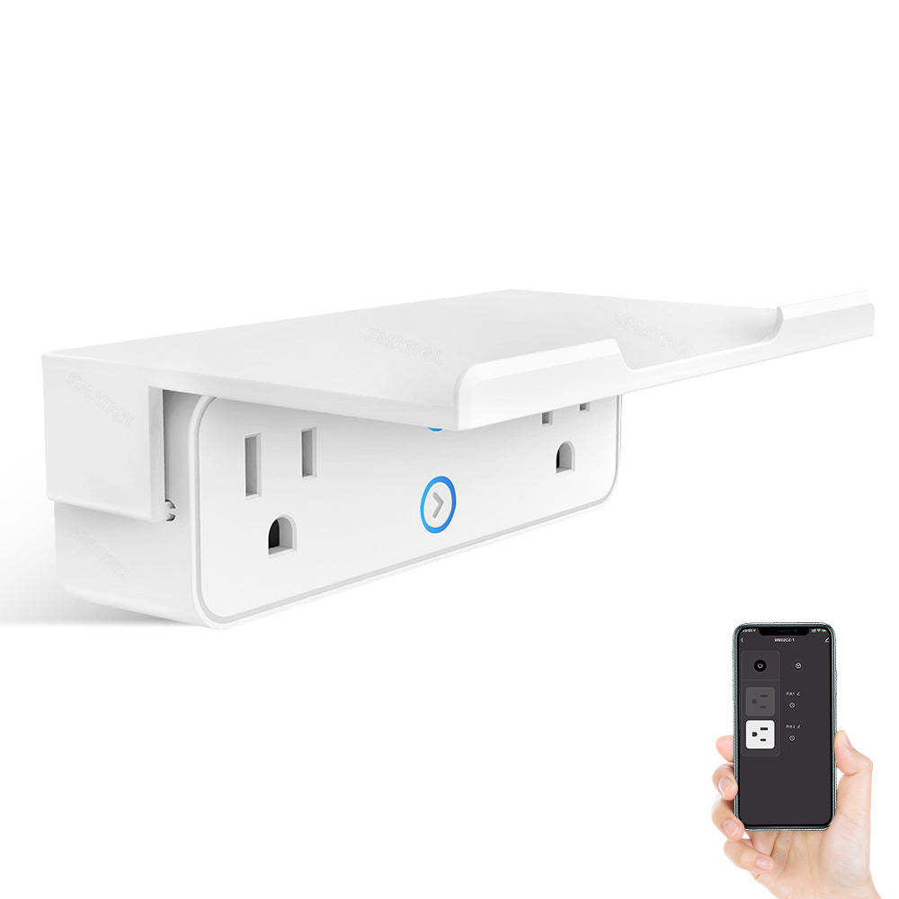 Smart life Us Plug Outlet with Extender Shelf Wall Adapter Wireless Remote Voice Control Timer Tuya Wifi Smart Socket