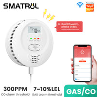 SMATRUL Tuya WiFi Liquefied Petroleum Gas and Carbon Monoxide Alarm Integrated Smart Life Gas Leak Detector Home Safety Protection, Kitchen Safety System