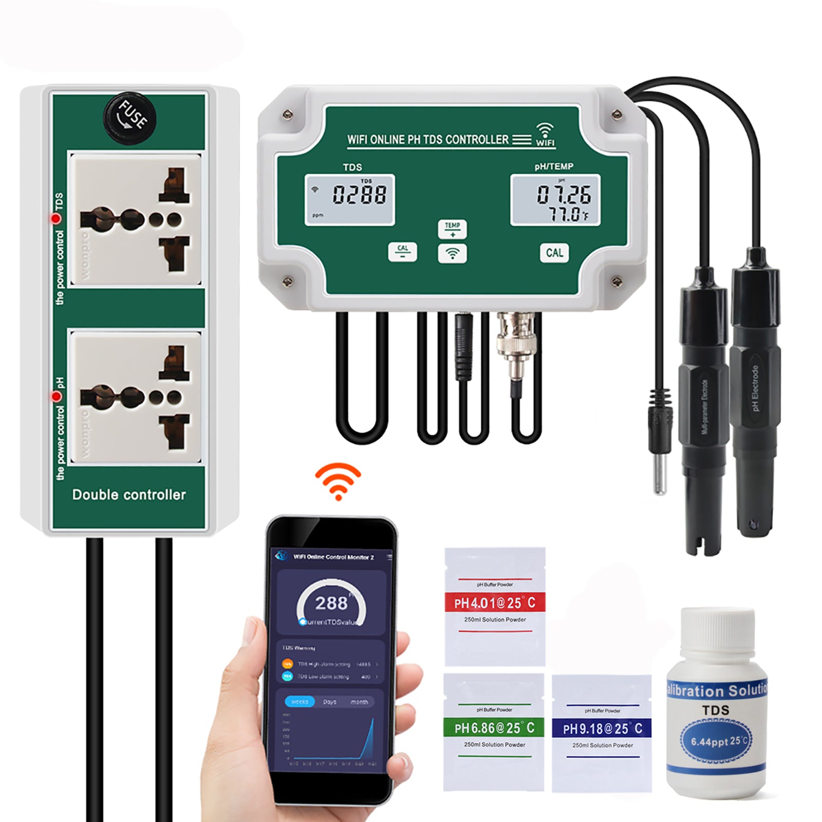 7 In 1 Digital Wifi Water Quality Tester Ph/ec/tds/orp/cf/humiity
