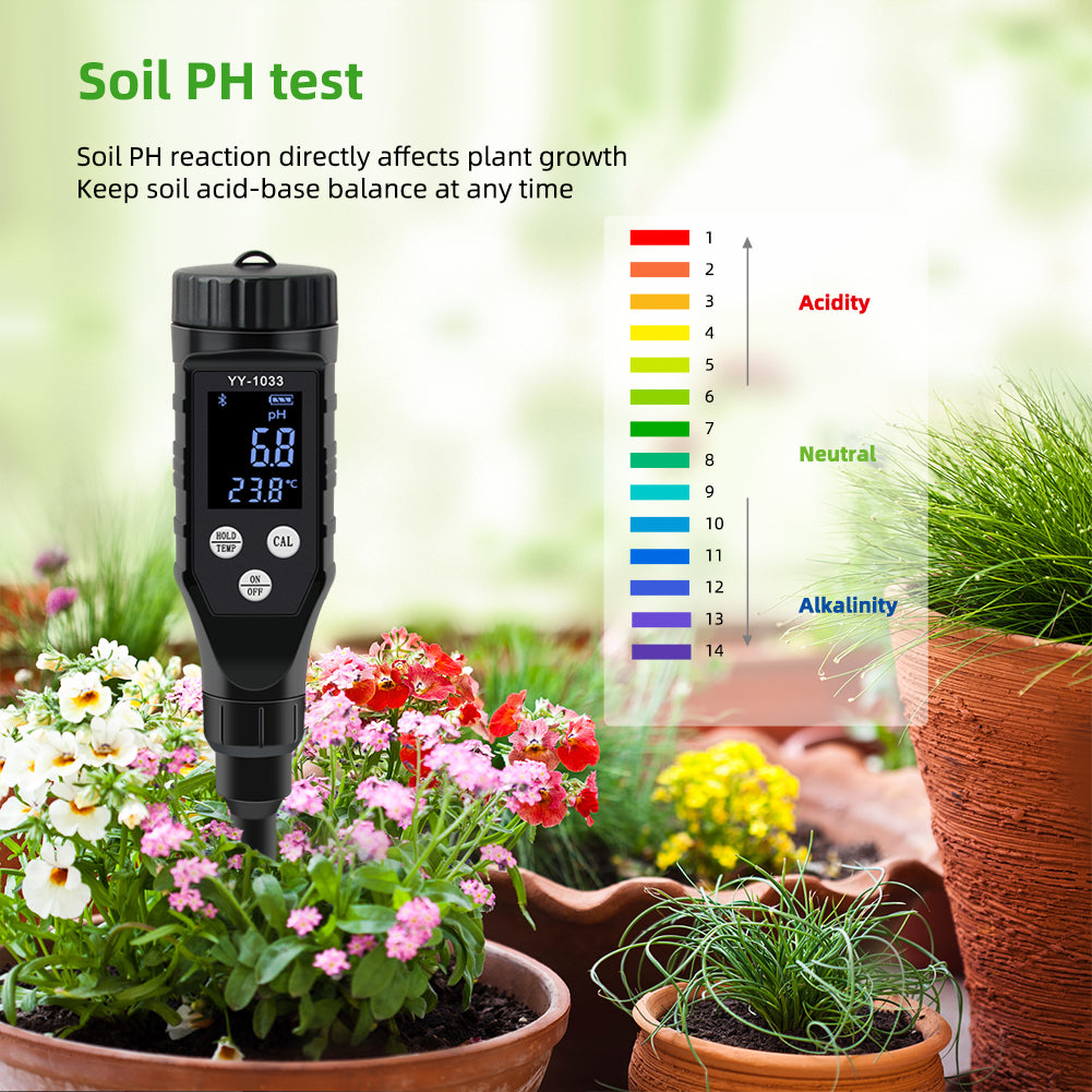 SMATRUL Smart Soil pH Meter with Stainless Steel Probe for Both Hard and Soft Soil